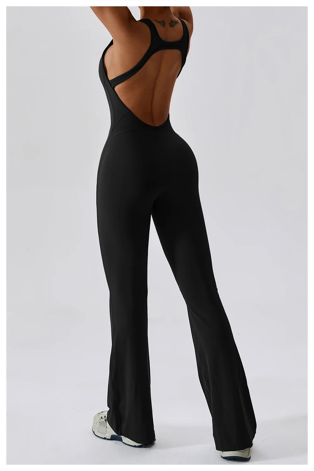 THE NOIR – OPEN BACK FLARE JUMPSUIT