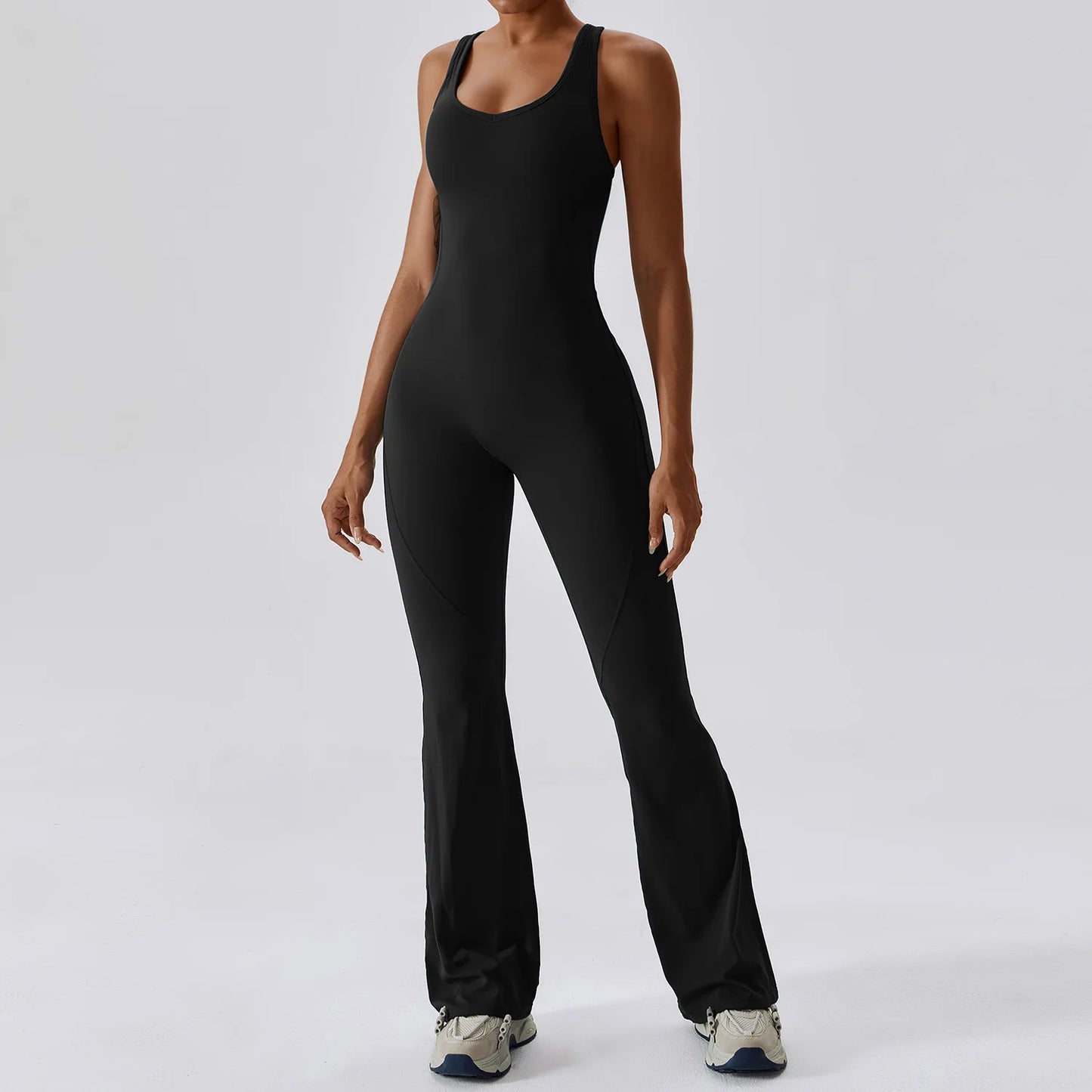 THE NOIR – OPEN BACK FLARE JUMPSUIT