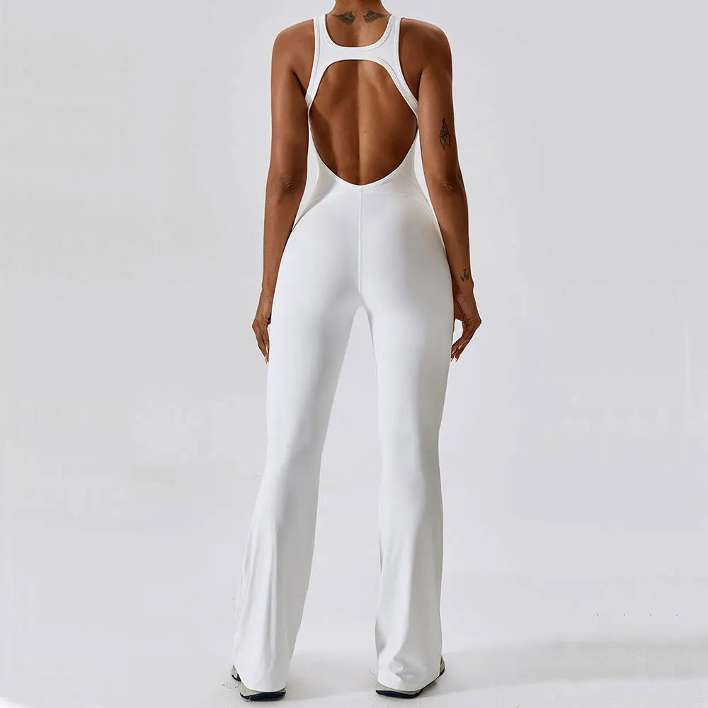 THE NOIR – OPEN BACK FLARE JUMPSUIT
